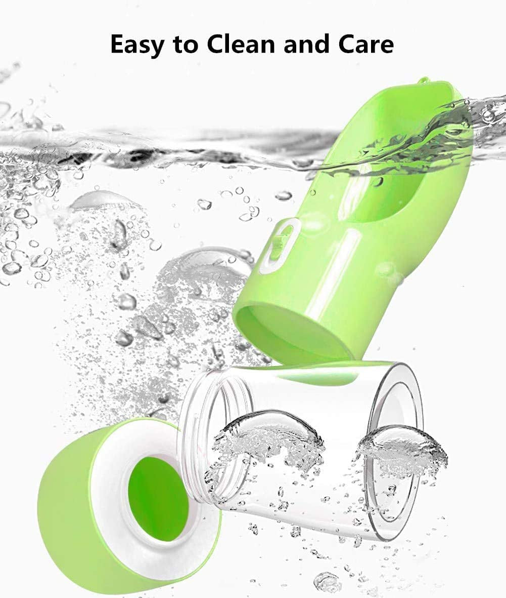 Pet Water Bottle Dispenser - Leak Proof Bottles for pets on the Go with Food Container