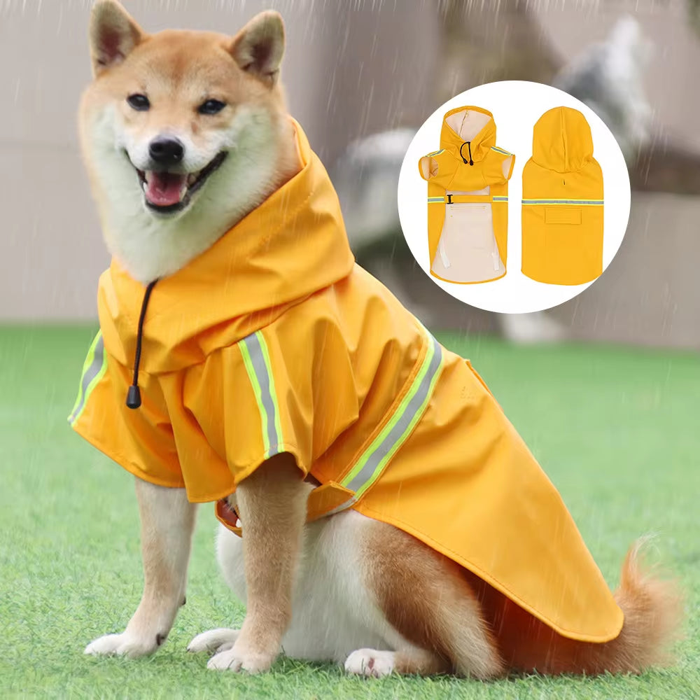 Stylish Waterproof Pet Poncho Raincoat for Small to Large Dogs - Reflective, Breathable, and Perfect for Outdoor Adventures!