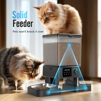 Smart 5L Automatic Cat Feeder with WiFi & App Control - Perfect for 2 Cats or Small Dogs, Includes Double Bowls & Desiccant Bag - PFD-002 PRO