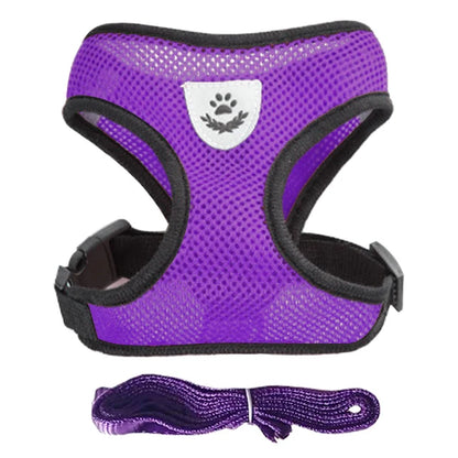Adjustable Mesh Cat Harness Vest with Leash - Perfect for Small to Medium Dogs and Cats!