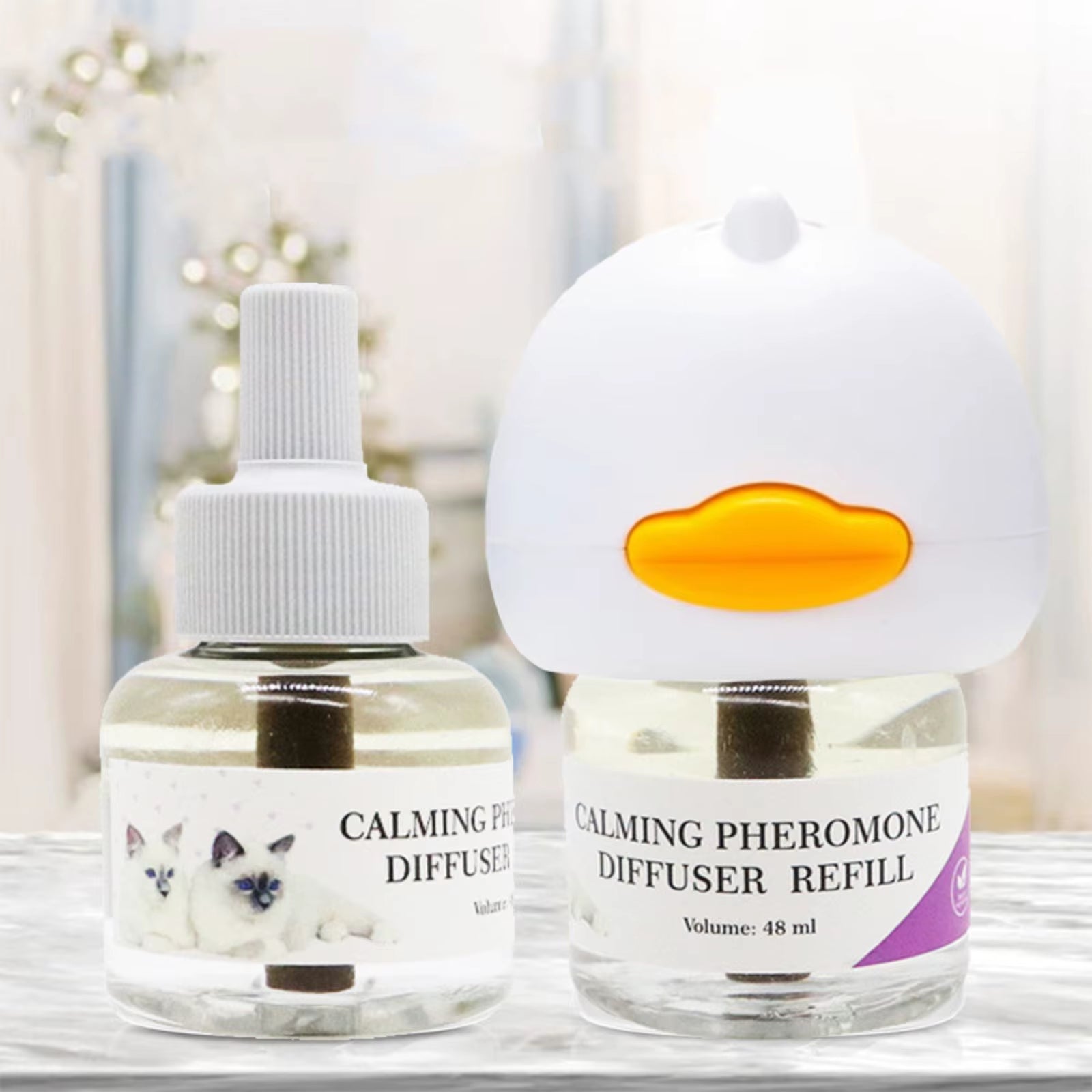 Calming Pheromone Diffuser Kit for Cats - 30-Day Refill & Relaxing Spray for a Peaceful Home
