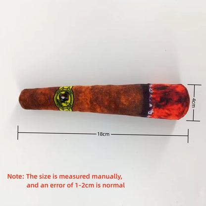 Indestructible Plush Cigar Dog Toy - Interactive Squeaky Chewing Fun for Small Dogs!