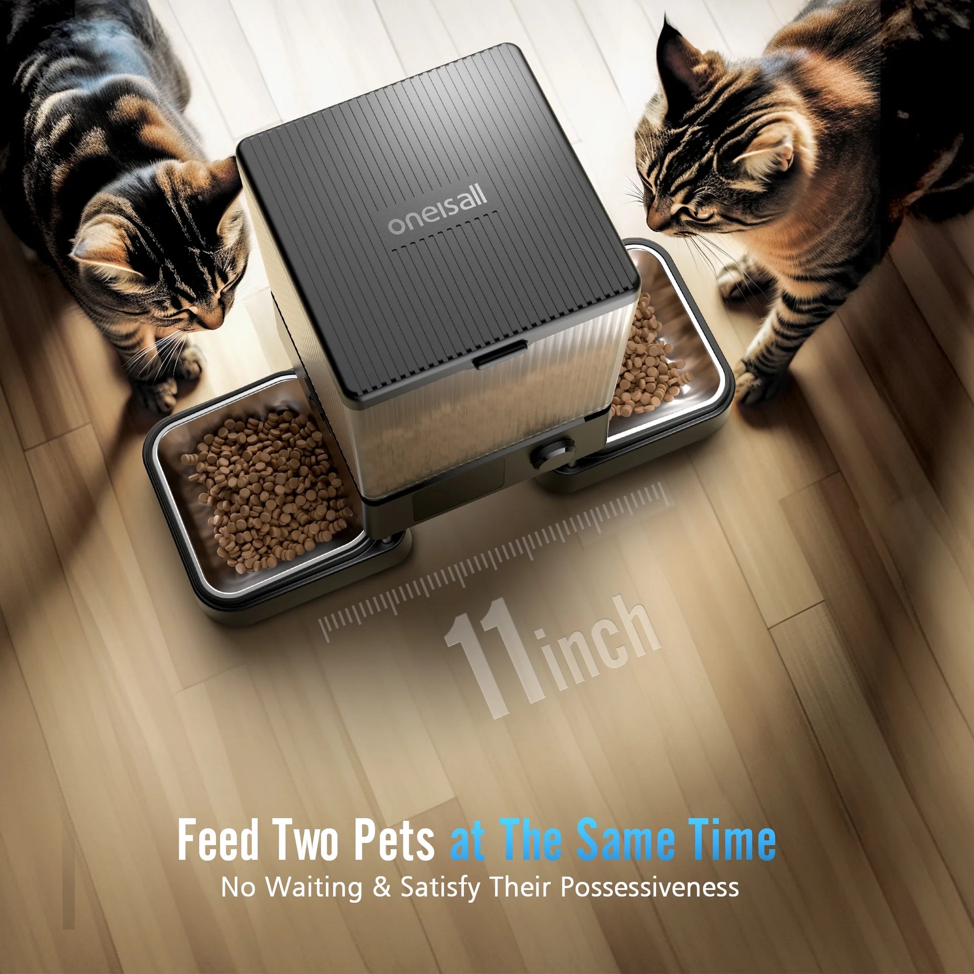 Smart 5L Automatic Cat Feeder with WiFi & App Control - Perfect for 2 Cats or Small Dogs, Includes Double Bowls & Desiccant Bag - PFD-002 PRO