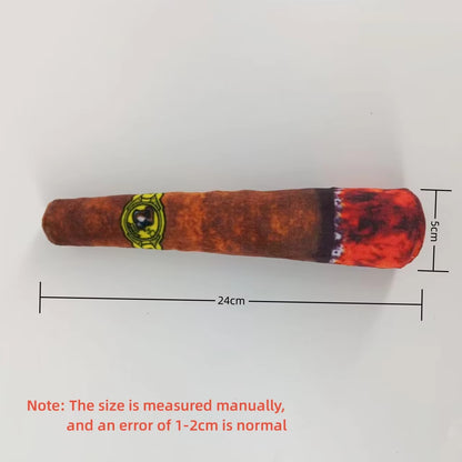 Indestructible Plush Cigar Dog Toy - Interactive Squeaky Chewing Fun for Small Dogs!