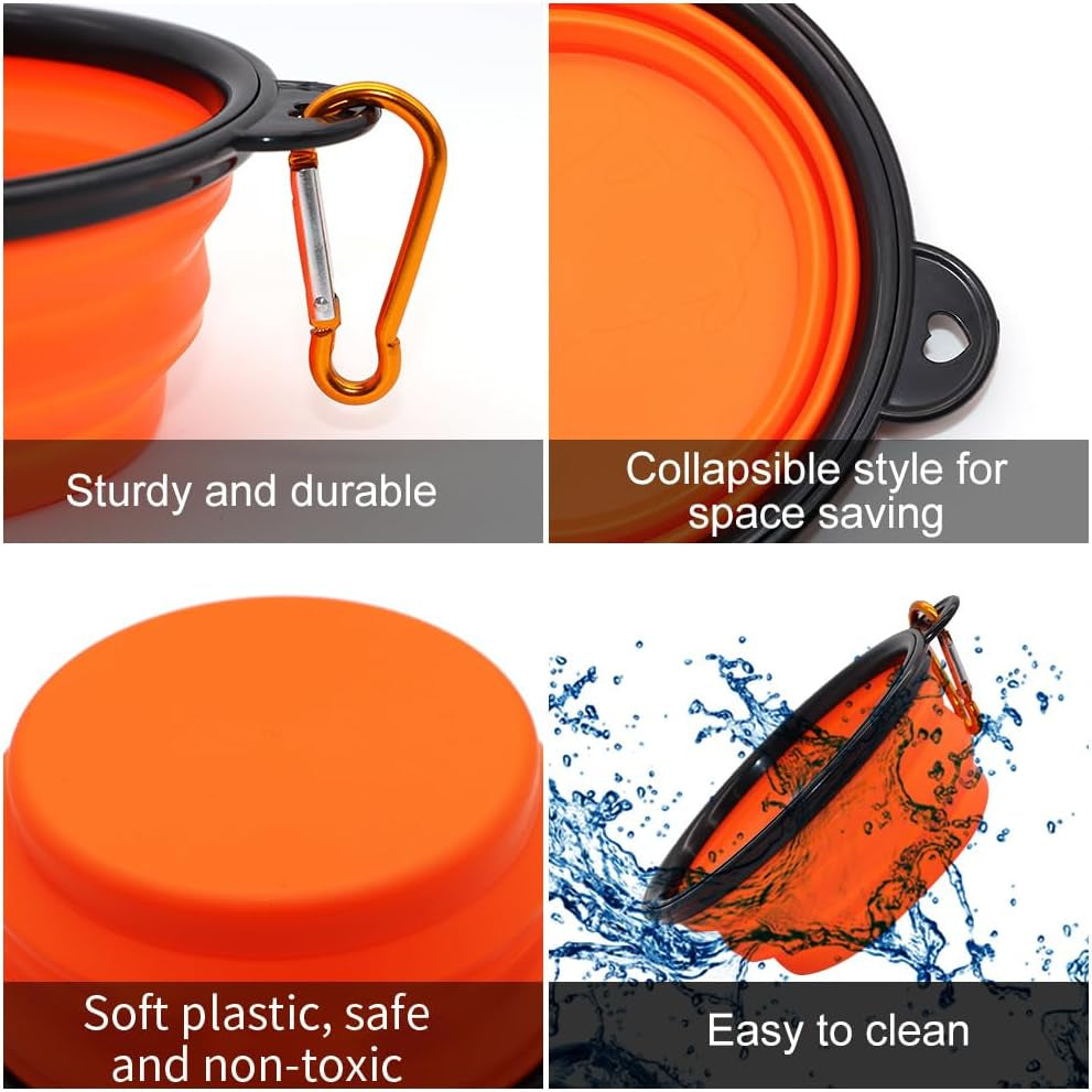 Portable Collapsible Dog Bowls (2 Pack) 