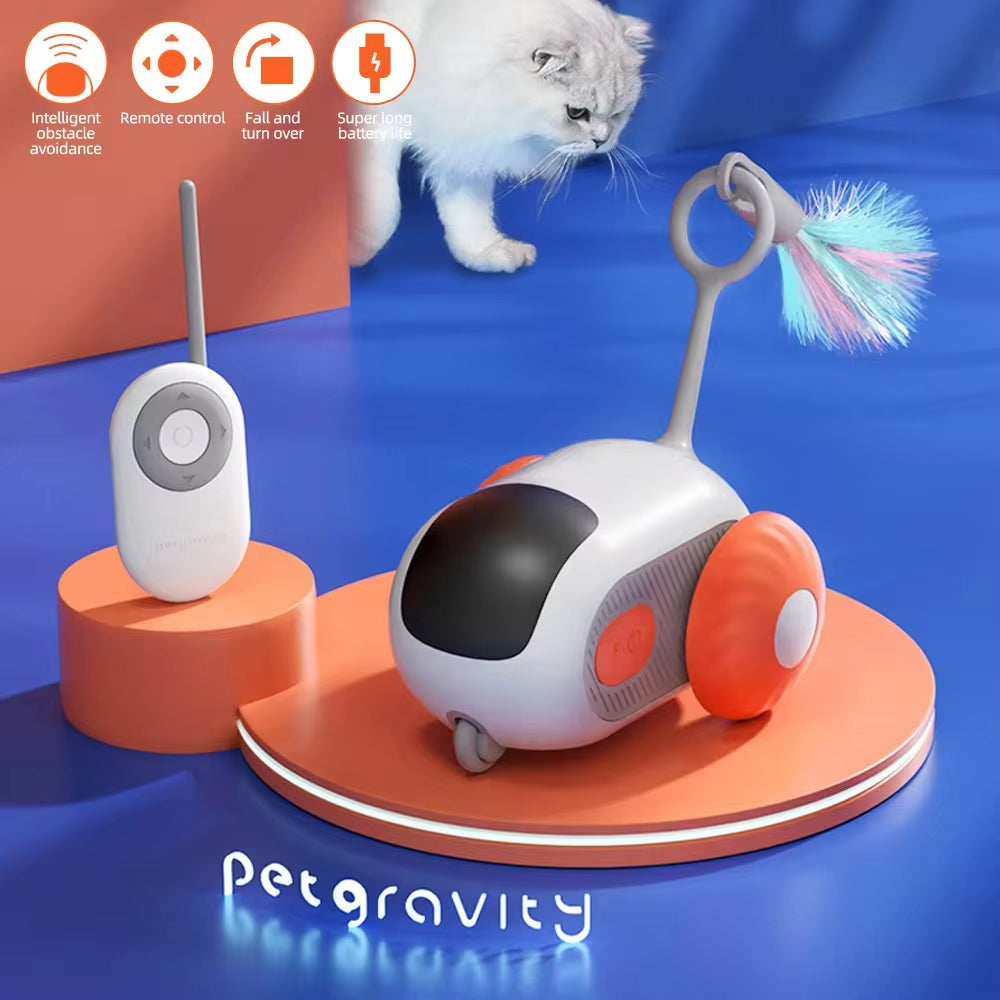 Interactive Smart Cat Toy Car - Automatic Rolling Remote Control Ball for Indoor Fun!
