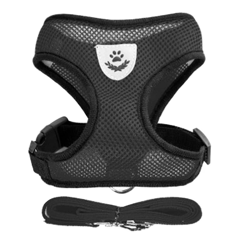Adjustable Mesh Cat Harness Vest with Leash - Perfect for Small to Medium Dogs and Cats!