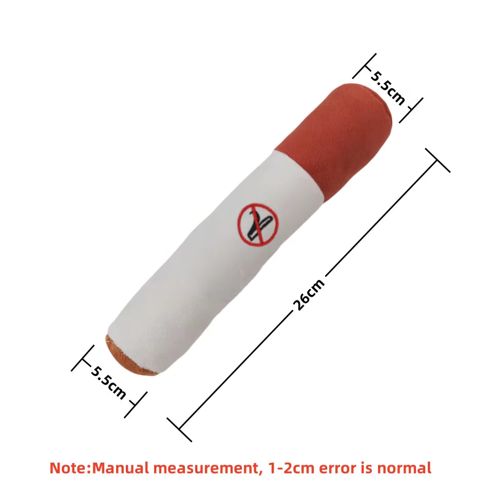 Indestructible Plush Cigar Dog Toy - Interactive Squeaky Chewing Fun for Small Dogs!