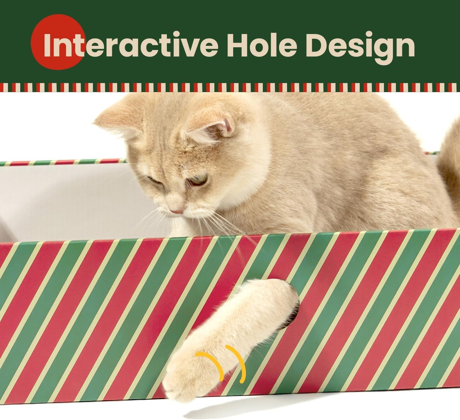 Cat Scratcher Box with 3-Layer Corrugated Pad, Heavy-Duty Double-Sided Cardboard Scratching Board & Bed, Checkered Design, for Cats, Large