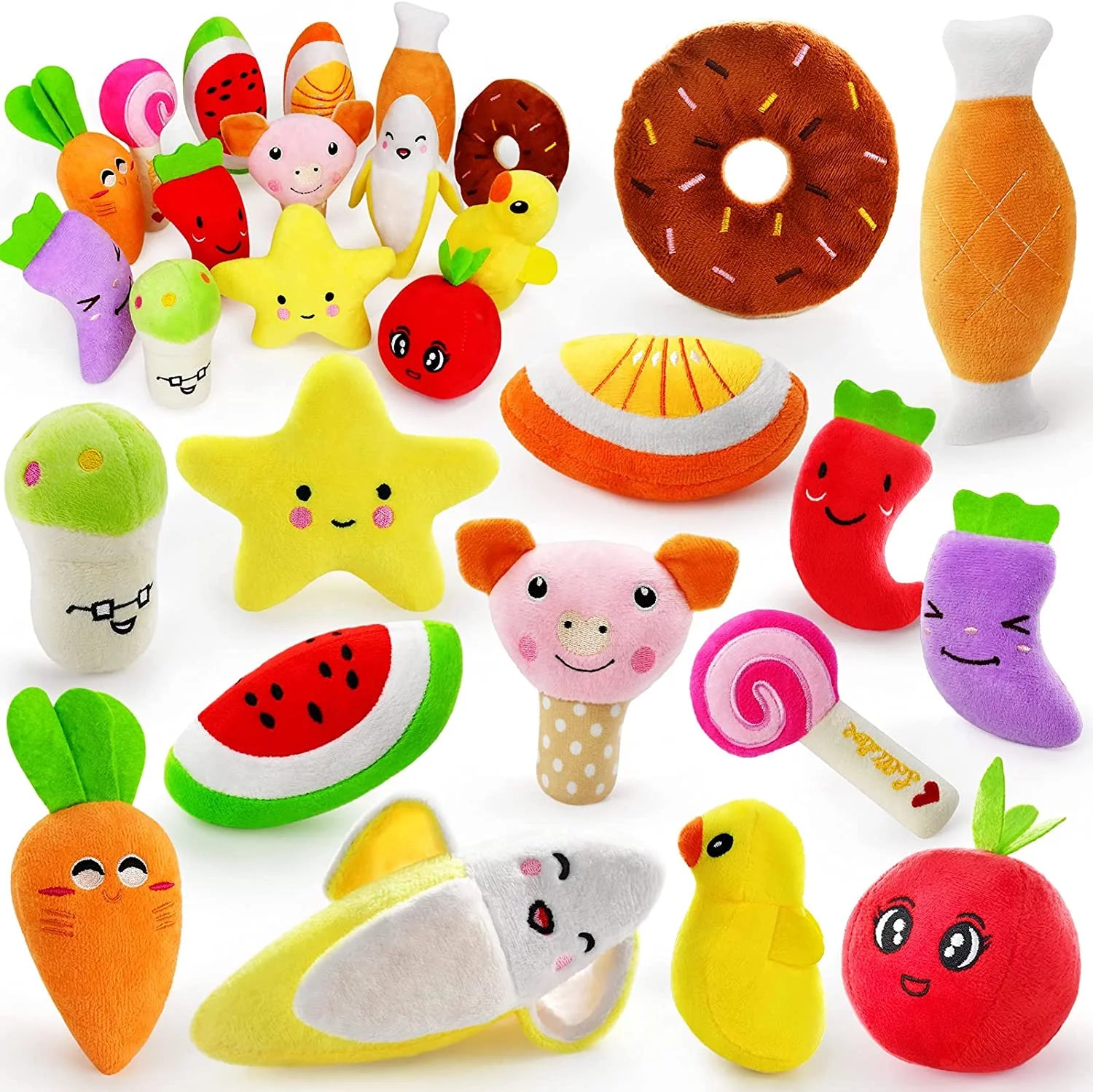 14 Pack Dog Squeaky Toys 