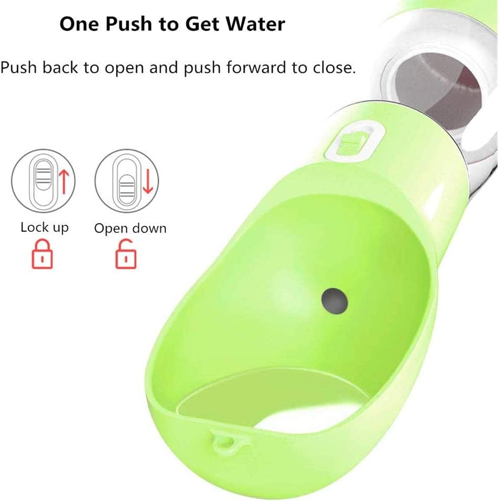 Pet Water Bottle Dispenser - Leak Proof Bottles for pets on the Go with Food Container
