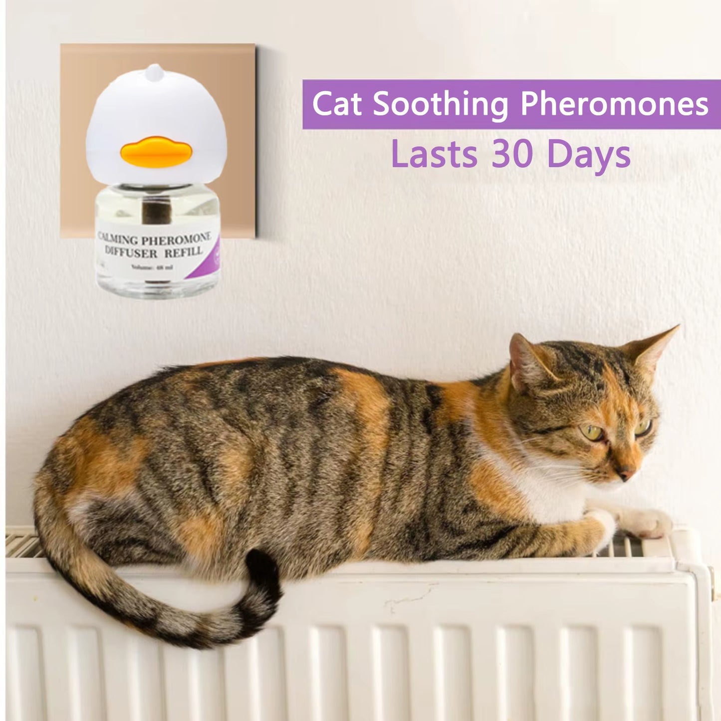 Calming Pheromone Diffuser Kit for Cats - 30-Day Refill & Relaxing Spray for a Peaceful Home