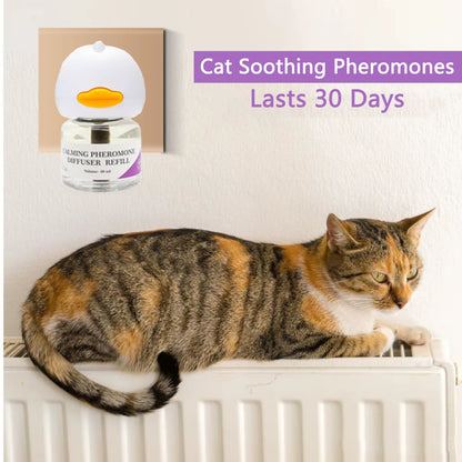 Calming Pheromone Diffuser Kit for Cats - 30-Day Refill & Relaxing Spray for a Peaceful Home