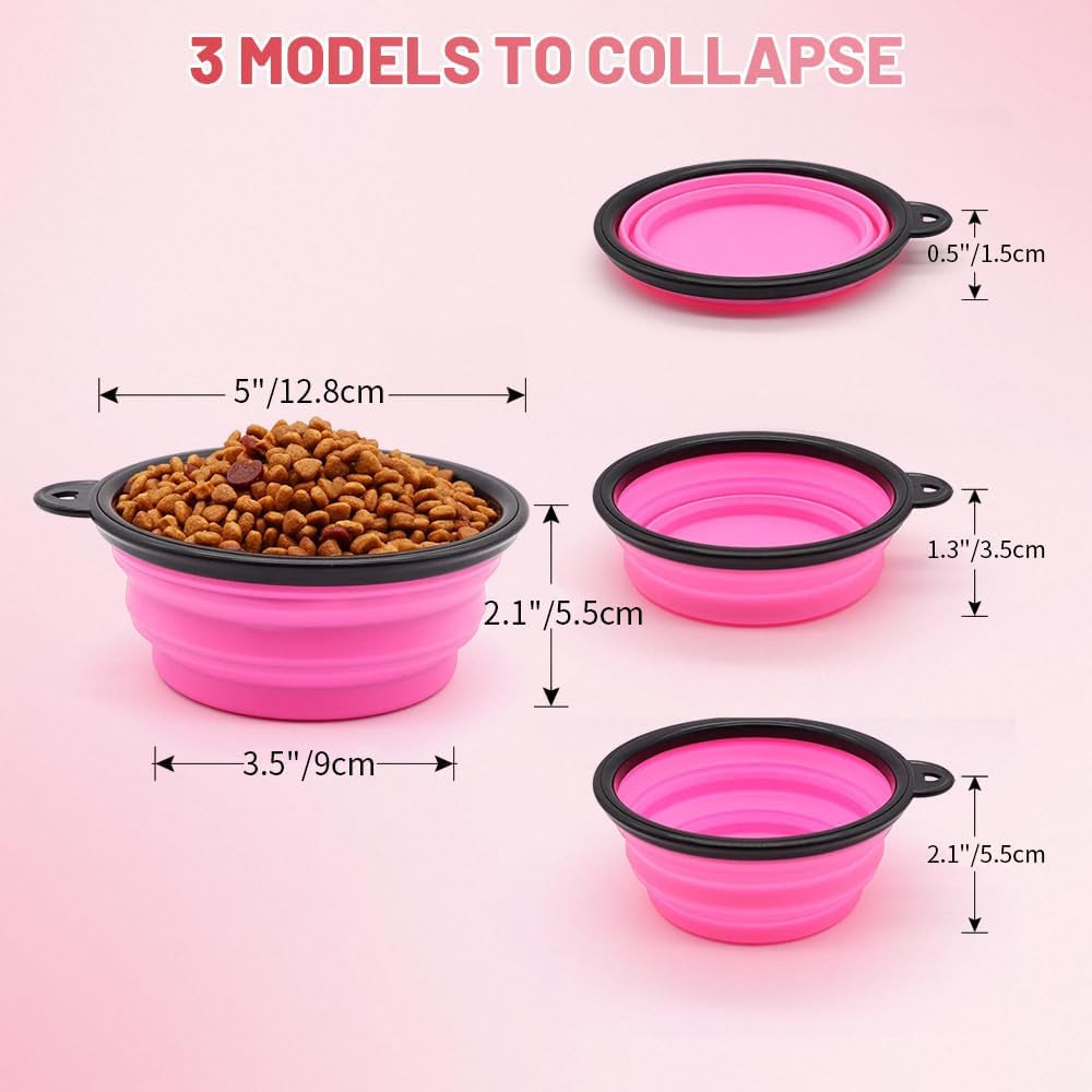 Portable Collapsible Dog Bowls (2 Pack) 