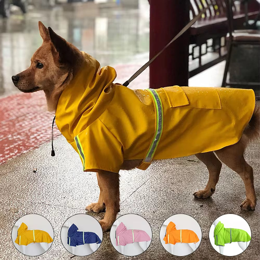Stylish Waterproof Pet Poncho Raincoat for Small to Large Dogs - Reflective, Breathable, and Perfect for Outdoor Adventures!