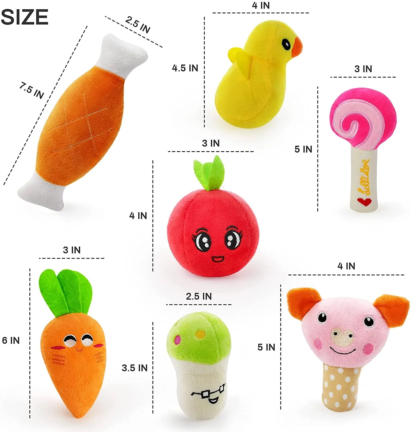 14 Pack Dog Squeaky Toys 